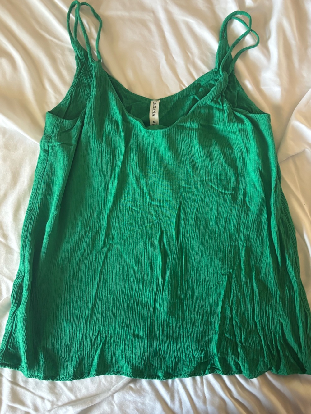 NaNa Green Crinkle Long Sleeve Tee